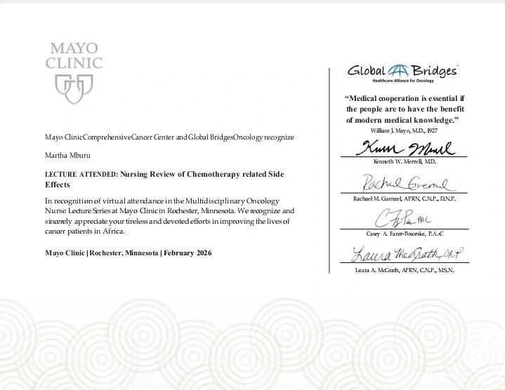 Martha Wanjiru: 3 Professional Learning Milestones Achieved in 2026 Advancing Cancer Care