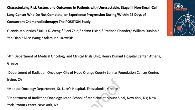 Giannis Mountzios: What happens to patients with st3 unresectable NSCLC who never receive maintenance IO?