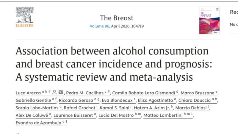 Kamal S. Saini: How Much Alcohol Is Too Much? New Data on Breast Cancer Risk