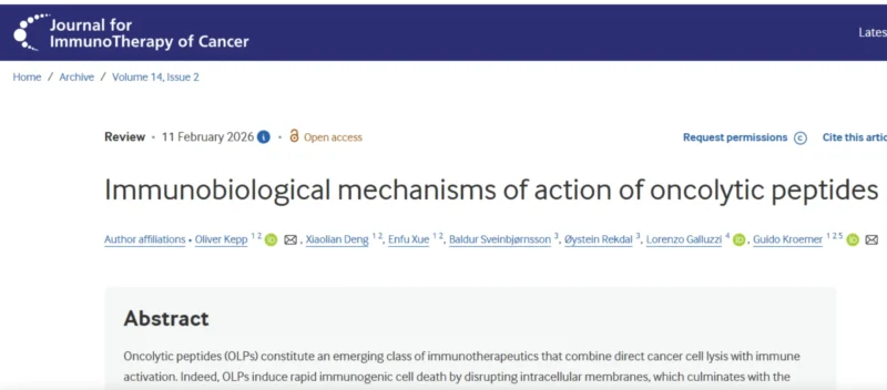 Lorenzo Galluzzi: Latest Review on Oncolytic Peptides for Cancer Immunotherapy