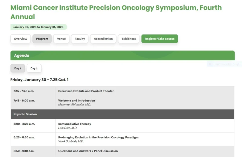 Manmeet Ahluwalia: Privilege to Serve as the Program Chair of 4th Miami Cancer Institute Precision Oncology Symposium!