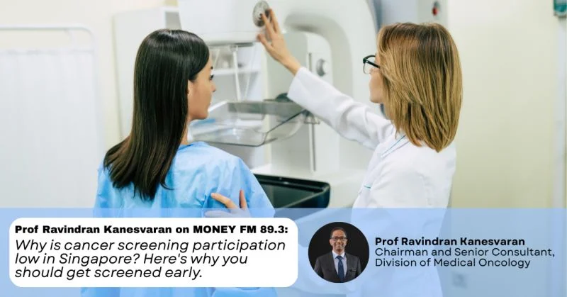 Ravindran Kanesvaran Discusses Singapore’s Widening Cancer Screening Gap on MONEY FM 89.3 - NCCS