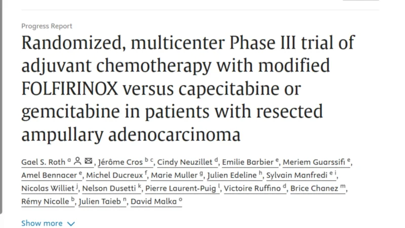 Nelson Dusetti: Phase III PRODIGE 98–AMPIRINOX - Trial Design in Resected Ampullary Adenocarcinoma