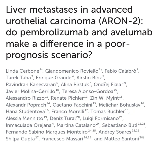 Javier Molina Cerrillo: Liver Metastases in Advanced UC - Does Immunotherapy Make a Difference? 2 Javier Molina Cerrillo: Liver Metastases in Advanced UC - Does Immunotherapy Make a Difference?