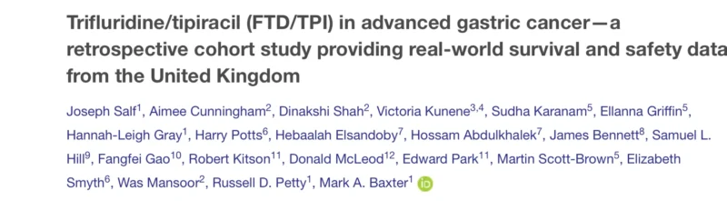 Hossam Abdulkhalek: FTD/TPI in Advanced Gastric Cancer - UK Real-World Survival and Safety Data