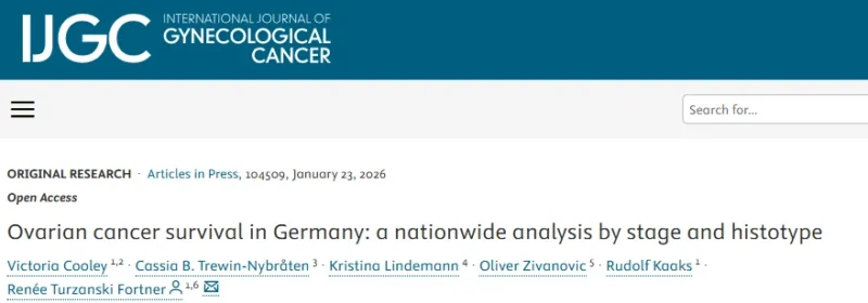 Kristina Lindemann: Survival Trends in Patients With Tubo-Ovarian Carcinoma in Germany