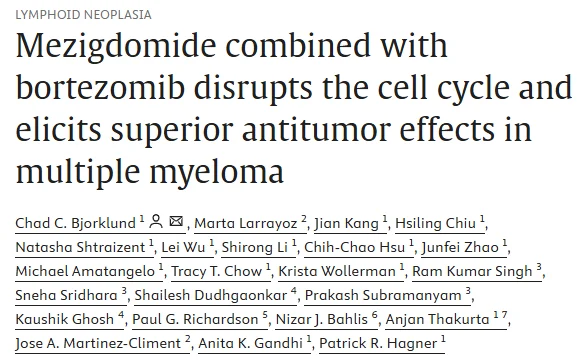 Myeloma Paper of the Day, February 3nd, Suggested by Robert Orlowski 2 Myeloma Paper of the Day, February 3nd, Suggested by Robert Orlowski