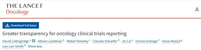 Dario Trapani: The Lancet Oncology Launched an Appeal for Greater Transparency in Cancer Research