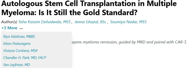 Yan Leyfman: Why ASCT Remains Foundational Amid Modern Myeloma Advances 2 Yan Leyfman