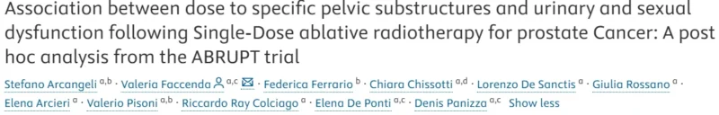 Stefano Arcangeli on Pelvic Substructure Dose and Late GU Toxicity in the ABRUPT Trial 2 Stefano Arcangeli