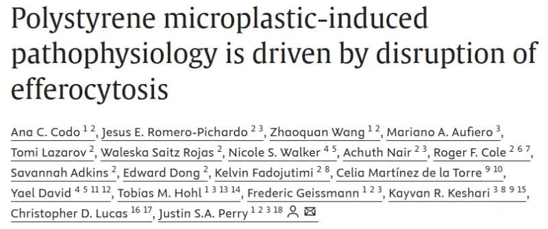 Justin Perry: How Microplastics Disrupt Efferocytosis and Threaten Health 2 Justin Perry