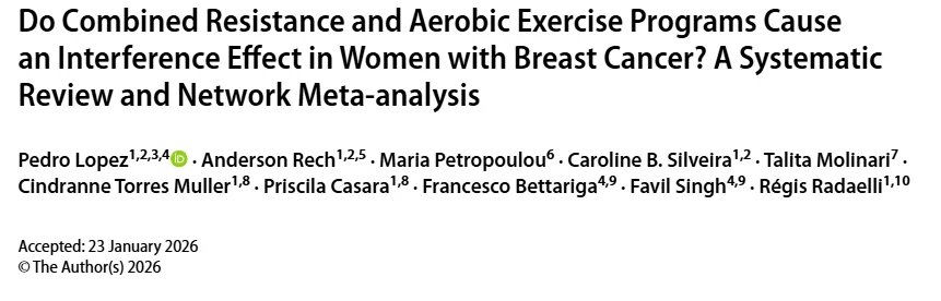 Pedro Lopez: The Impact of Combined Exercise Programs on Interference Effects in Breast Cancer 2 Pedro Lopez: The Impact of Combined Exercise Programs on Interference Effects in Breast Cancer