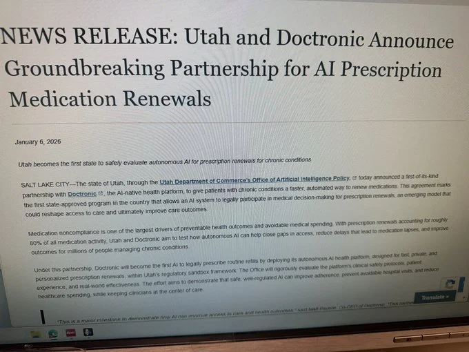Jasmine Kamboj: Utah Launches First Pilot Allowing Autonomous AI to Renew Prescriptions