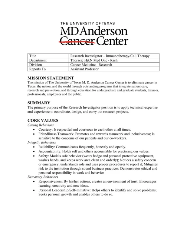 Alexandre Reuben: We're Hiring at MD Anderson