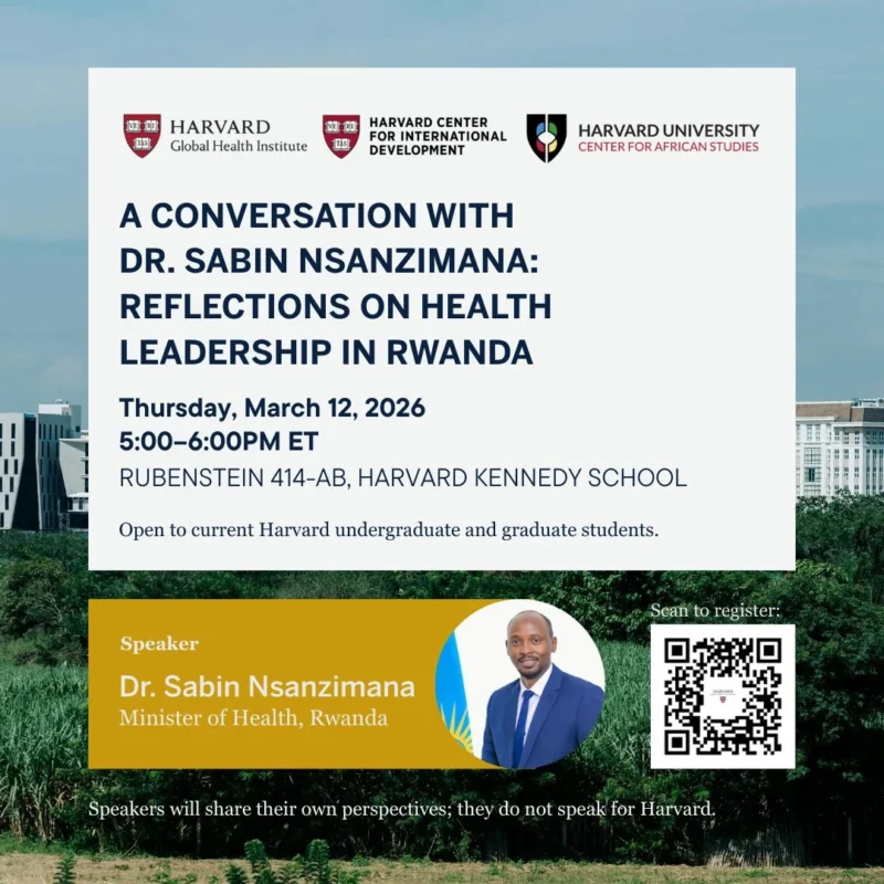Conversation with Sabin Nsanzimana on Strengthening National Health Systems - Harvard Global Health Institute