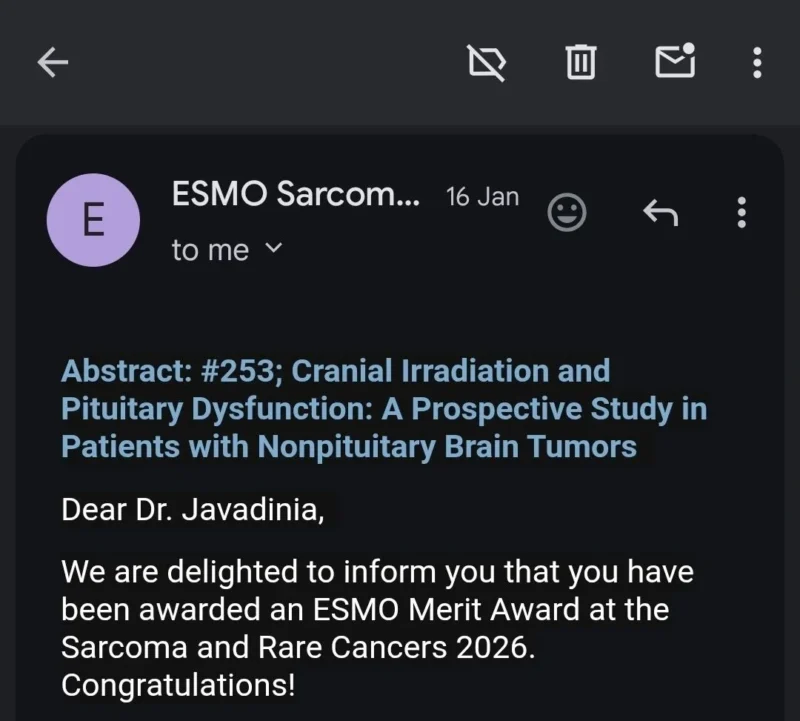 Seyed Alireza Javadinia Presenting Research at ESMO Sarcoma and Rare Cancers 2026 2 Seyed Alireza Javadinia