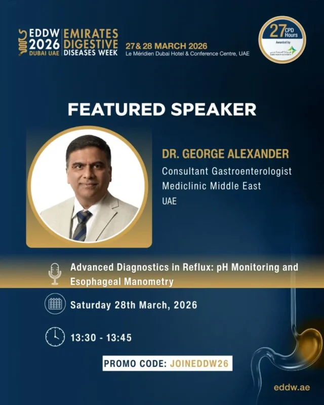 Dr. George Alexander to Spotlight Reflux Diagnostics at EDDW 2026 - Emirates Digestive Diseases Week