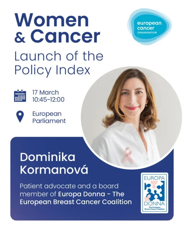 Dominika Kormanová to Launch Women and Cancer Policy Index - European Cancer Organisation 