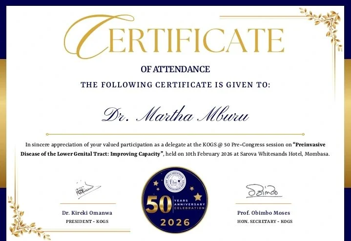 Martha Wanjiru: Strengthening Capacity in Cervical Cancer Prevention at the KOGS Pre-Congress Session 2 Martha Wanjiru: Strengthening Capacity in Cervical Cancer Prevention at the KOGS Pre-Congress Session