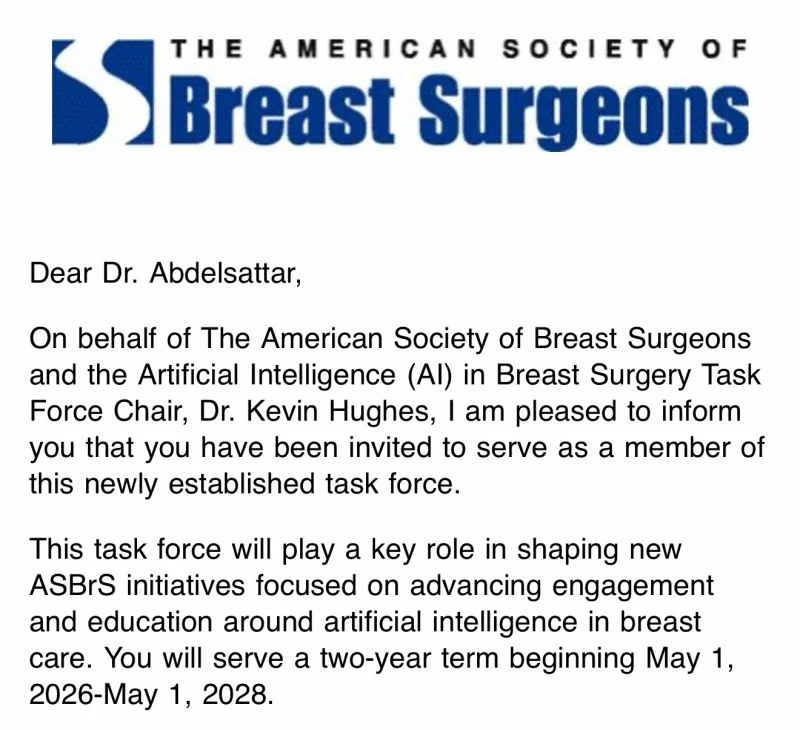 Jad M. Abdelsattar: Grateful for a New Appointment by the American Society of Breast Surgeons