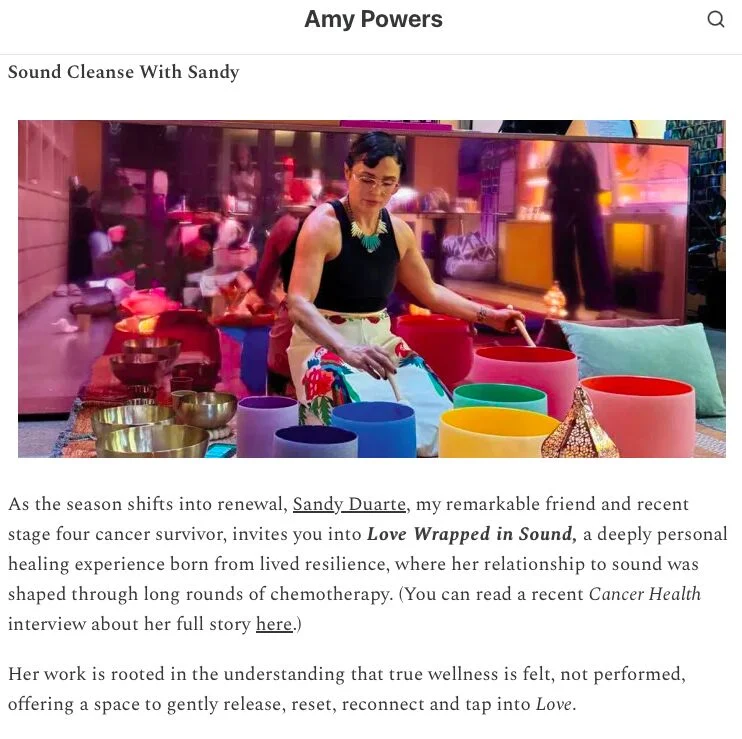 Sandy Duarte: Honored to Be Mentioned in Amy Powers’ Latest Substack