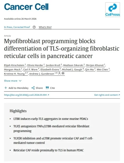 Andrew Gunderson: Why Many Pancreatic Cancer Patients Don't Form Tertiary Lymphoid Structures? 2 Andrew Gunderson