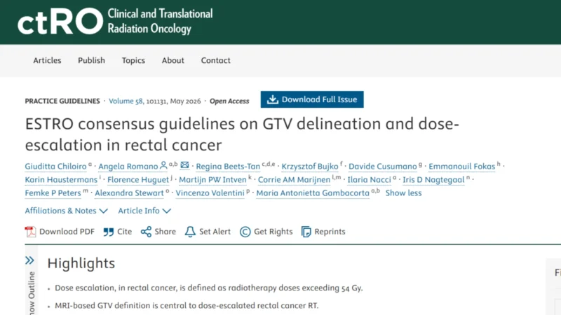 New Consensus Guidelines on GTV Delineation and Dose-Escalation in Rectal Cancer - ESTRO