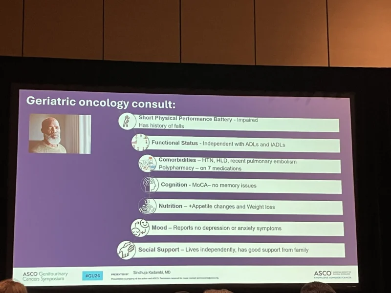 Brendan Guercio: Sindhuja Kadambi’s Presentationon Geriatric Assessment in GU Cancer Care