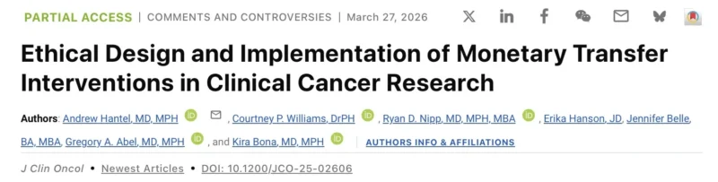Ryan Nipp: Ethical Considerations in Monetary Transfer Interventions in Cancer Research 2 Ryan Nipp: Ethical Considerations in Monetary Transfer Interventions in Cancer Research