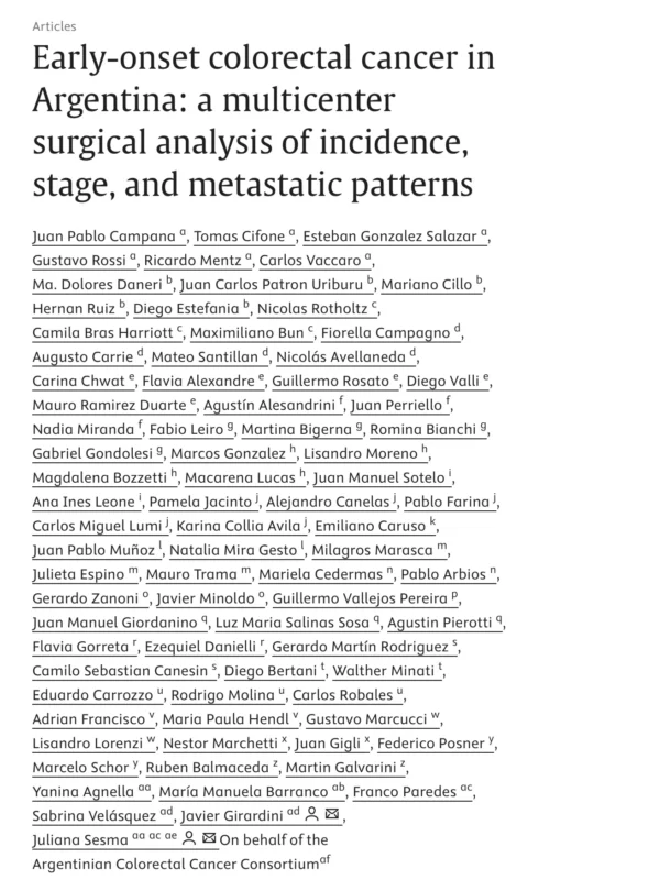 Gustavo Rossi: Early Onset Colorectal Cancer in Argentina