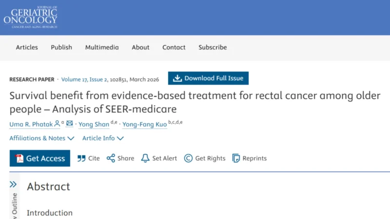 Survival Benefit from Evidence-based Treatment for Rectal Cancer Among Older People - SIOG