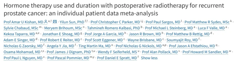 Gustavo Viani: Hormone Therapy Use and Duration With PORT for Recurrent Prostate Cancer