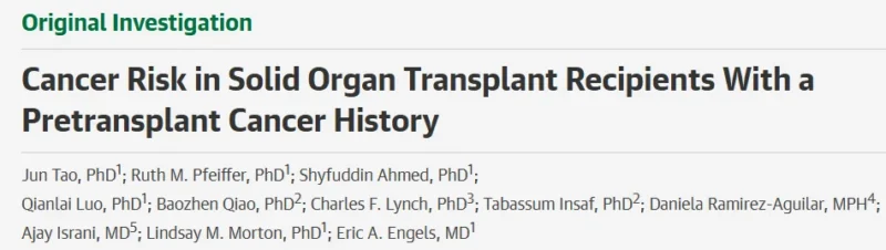 Nieves Martinez Lago: Cancer Risk After Solid Organ Transplantation in Patients With Prior Malignancy 2 Nieves Martinez Lago: Cancer Risk After Solid Organ Transplantation in Patients With Prior Malignancy