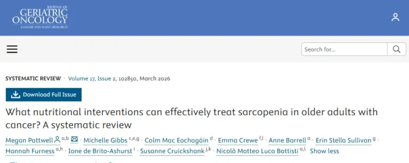 Nutritional Strategies to Prevent Sarcopenia - SIOG