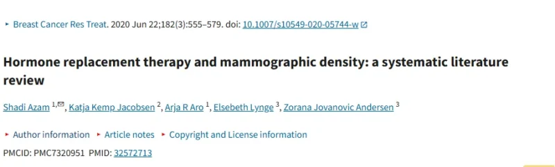Siobhan Freeney: New Study on HRT and Breast Density