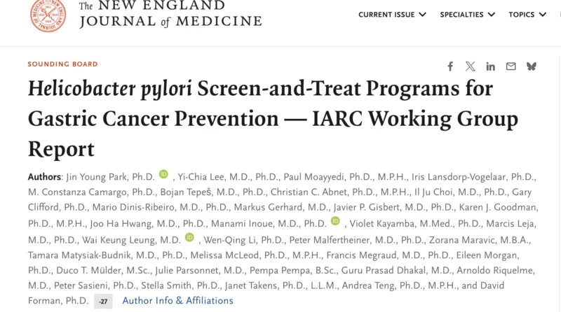 Nieves Martinez Lago: New NEJM Sounding Board - Gastric Cancer Prevention