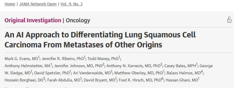 Matthew Oberley: AI Approach Identifies Misdiagnosed Metastatic SCC in Lung Cancer Cases 2 Matthew Oberley: AI Approach Identifies Misdiagnosed Metastatic SCC in Lung Cancer Cases