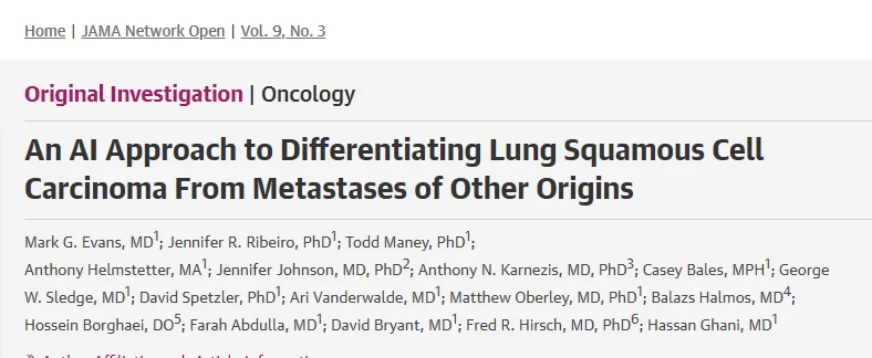 Breakthrough Study for GPSai in Identifying Misdiagnosis of Cancer Patients - Caris Life Sciences