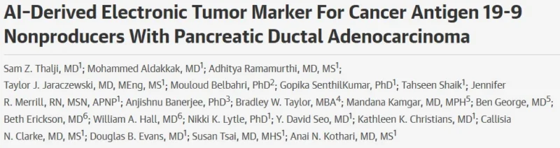 Zhaohui Su: New Electronic Biomarker for CA19-9 Nonproducers 2 Zhaohui Su