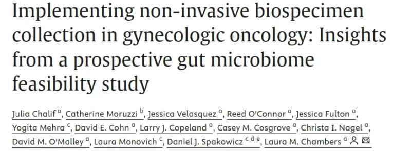 David O'Malley: Non-Invasive Gut Microbiome Collection in Gynecologic Oncology 2 David O’Malley