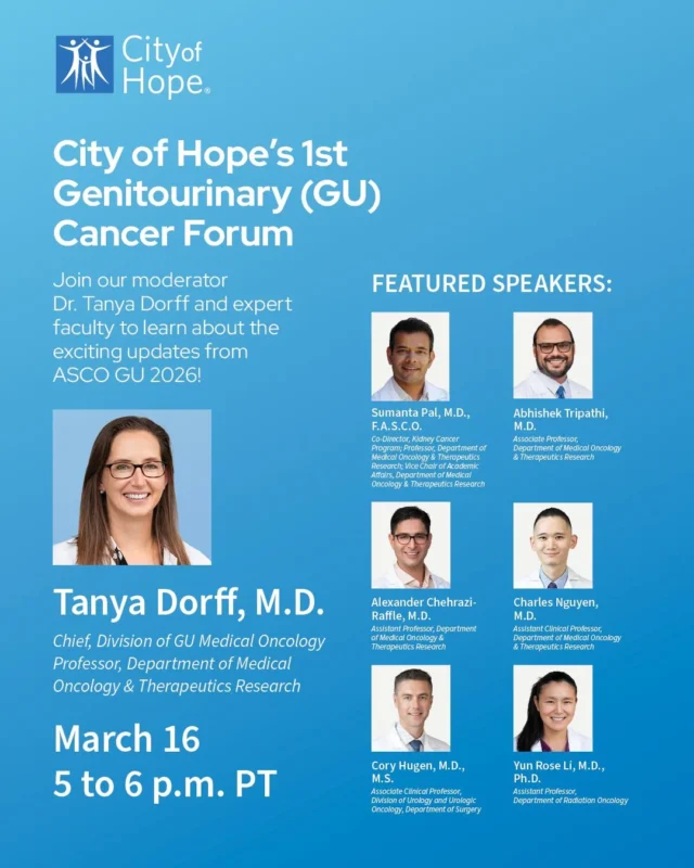 City of Hope Launches Its First GU Cancer Virtual Forum 2 City of Hope