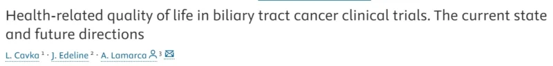Nieves Martinez Lago: Health-Related Quality of Life in Biliary Tract Cancer Clinical Trials