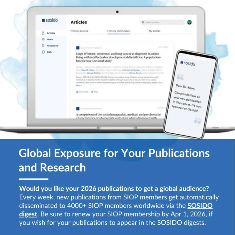 Membership Renewal Opens for 2026 with Global Research Dissemination Opportunities - SIOP