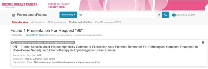 Alaa Zakzouk: My First Research Poster Accepted at ESMO Breast Cancer Congress 2026