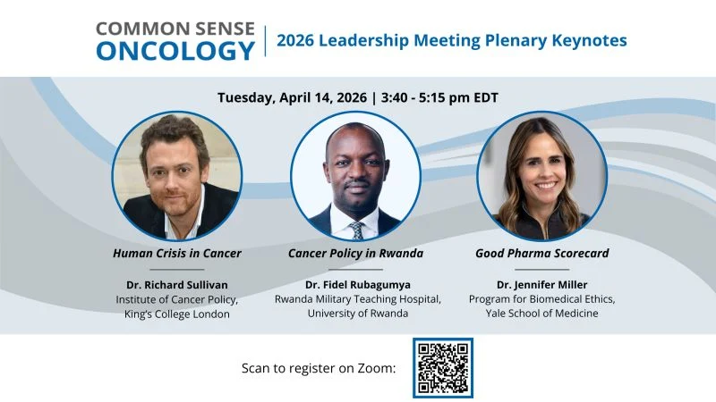 Registration Open for Leadership Meeting Open Plenary Session - Common Sense Oncology