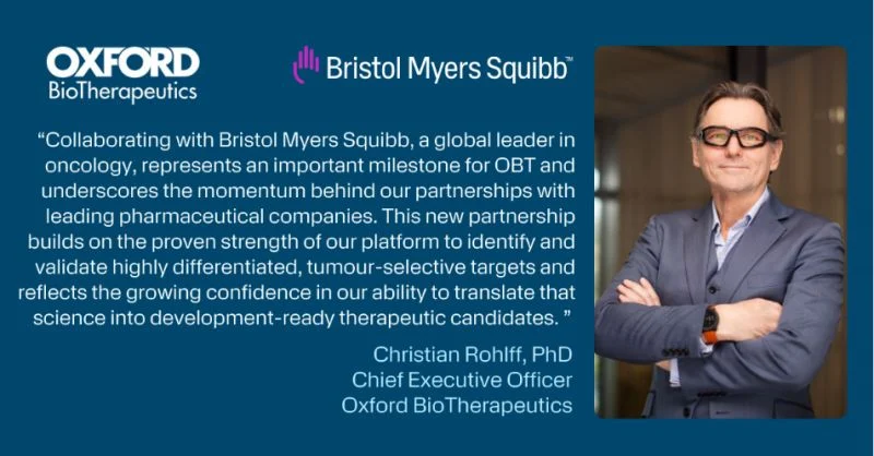 Oxford BioTherapeutics Partners with Bristol Myers Squibb on T-Cell Engagers 2 Oxford BioTherapeutics Partners with Bristol Myers Squibb on T-Cell Engagers