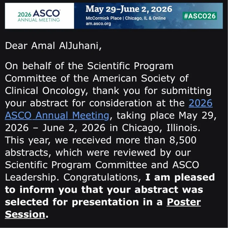 Amal Aljuhani: Oral SERDs in Advanced Breast Cancer to Be Presented at ASCO 2026