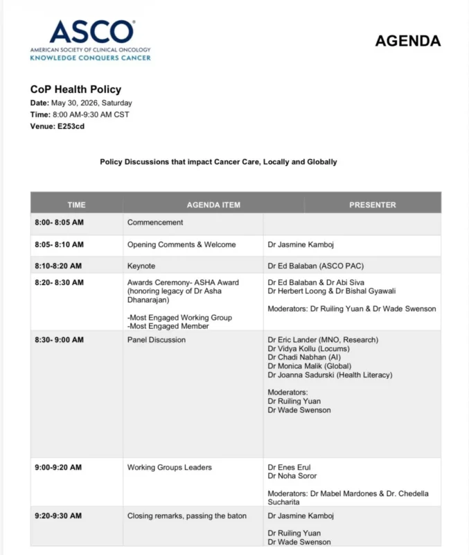 Enes Erul: Being Part of CoP Health Policy Session at ASCO 2026 is Truly Very Meaningful 2 Enes Erul