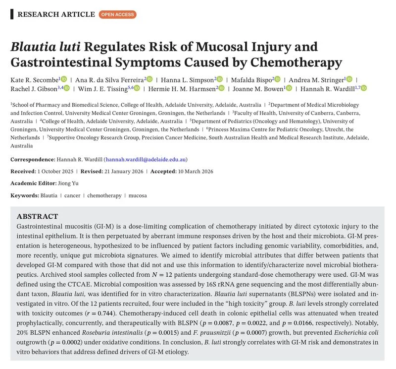 Hannah Wardill: Why Some Patients Sail Through Chemotherapy While Others Develop Severe Diarrhea? 2 Hannah Wardill: Why Some Patients Sail Through Chemotherapy While Others Develop Severe Diarrhea?