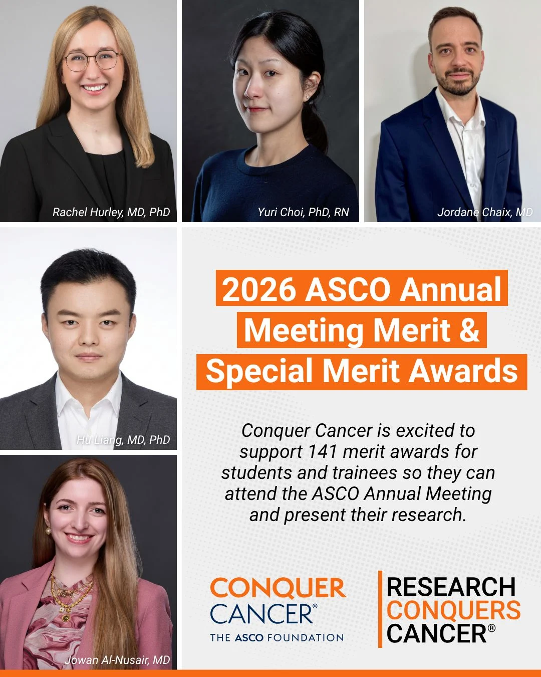 Conquer Cancer Announces 2026 ASCO Annual Meeting Merit Award Recipients